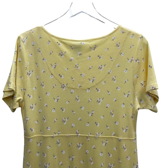 High Sierra Intimates Yellow Floral Short Sleeve Maxi Dress Size Medium - Picture 7 of 7